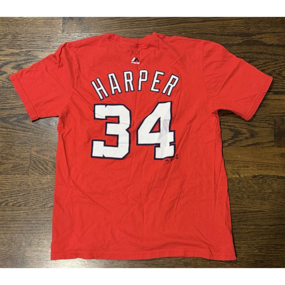 Majestic Bryce Harper Washington Nationals Shirt Youth XL Kid Children